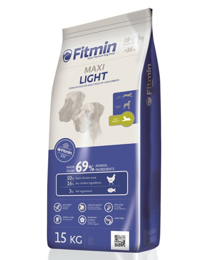 FITMIN Maxi Light Hrana uscata caini adulti talie mare predispusi la obezitate, cu pui 15 kg