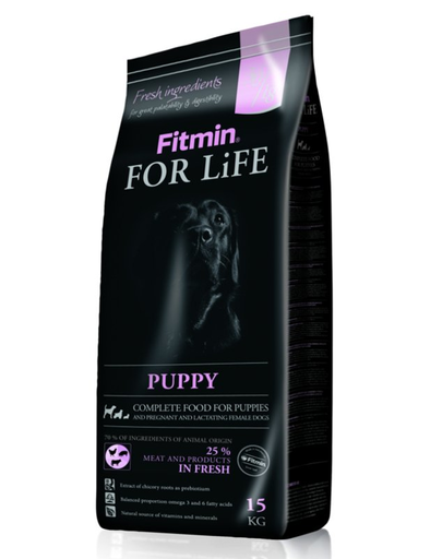 FITMIN For Life Puppy Hrana uscata caini junior si femele gestante, cu carne de pasare 15 kg