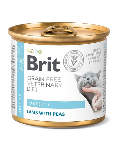 BRIT Vetrinary Diet Obesity Lamb&Pea pisici cu greutate excesiva 200 g hrana umeda