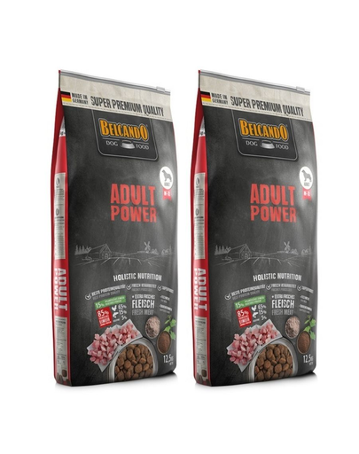 BELCANDO Power hrana uscata pentru cainii foarte activi, femele gestante sau care alapteaza, talie M-XL 25 kg (2 x 12.5 kg)