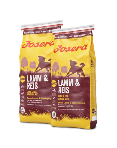 JOSERA Lamb & Rice hrana uscata caini adulti, miel si orez 30 kg (2 x 15 kg)