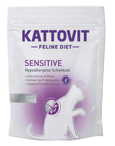 KATTOVIT Feline Diet Sensitive hrana uscata dietetica pentru pisici cu alergii alimentare 1,25 kg