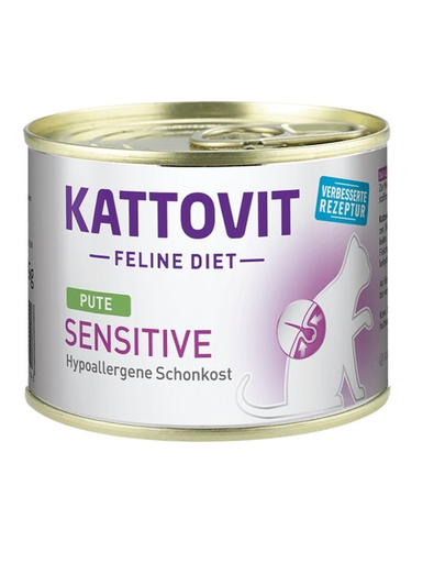 KATTOVIT Feline Diet Sensitive Turkey hrana dietetica pisici cu intolerante, alergii alimentare, curcan 185 g
