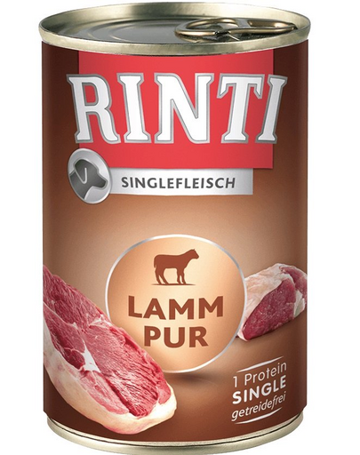 RINTI Singlefleisch Lamb Pure 400 g Hrana umeda monoproteica pentru caini, cu miel