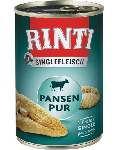 RINTI Singlefleisch Rumen Pure hrana monoproteica pentru caini, cu rumen de vita 400 gr