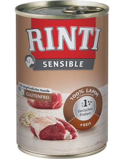 RINTI Sensible cu miel si orez, pentru caini 400 g