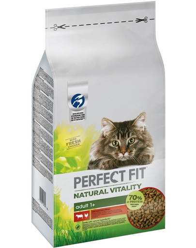 PERFECT FIT Natural Vitality 6 kg hrana pentru pisici adulte, bogata in pui si vita