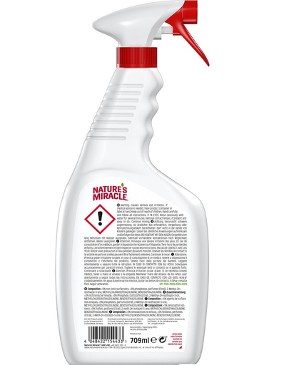NATURE'S MIRACLE Stain&Odour Remover Cat Spray impotriva petelor si mirosurilor, pentru pisici 709 ml