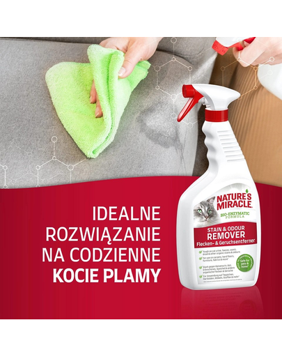 NATURE'S MIRACLE Stain&Odour Remover Cat Spray impotriva petelor si mirosurilor, pentru pisici 709 ml