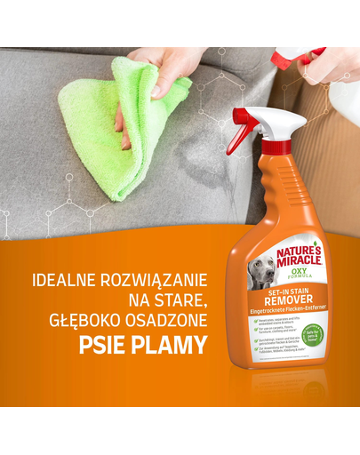 NATURE'S MIRACLE SET-IN OXY Stain&Odour Remover Dog Spray impotriva petelor si mirosurilor, caini 709 ml