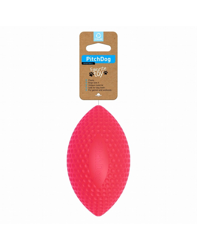 PULLER PitchDog jucarie caini minge de rugby Sport ball pink, roz 9 cm x 14 cm
