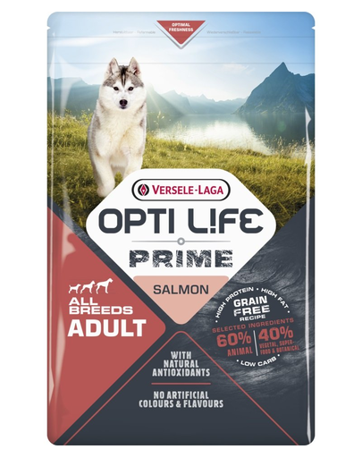 VERSELE-LAGA Opti Life Prime Adult Salmon Hrana uscata pentru caini adulti, cu somon 2,5kg