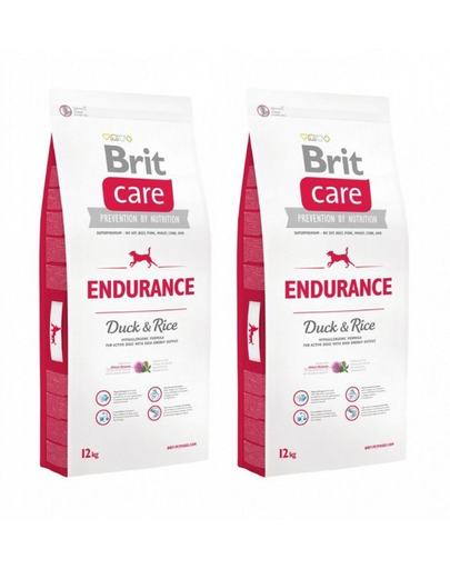 BRIT Care Endurance Hrana uscata caini adulti activi, rata si orez 24 kg (2 x 12 kg)