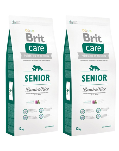 BRIT Care Senior Lamb&Rice hrana uscata caini seniori, miel si orez 24 kg (2 x 12 kg)