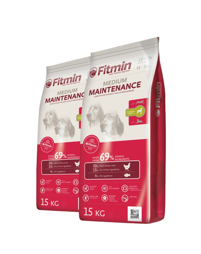 FITMIN Medium maintenance Hrana uscata pentru cainii adulti de talie medie 30 kg (2 x 15 kg)