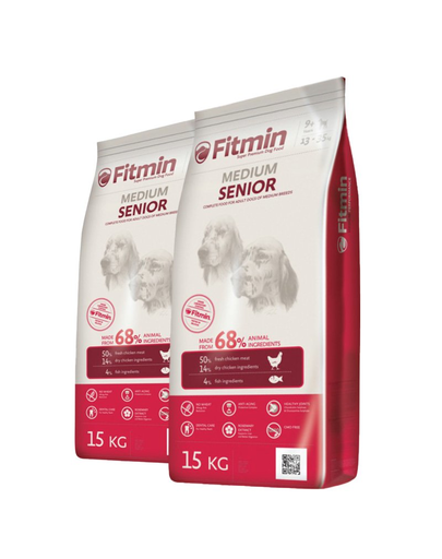 FITMIN Medium Senior hrana uscata caini seniori de talie medie 30 kg (2 x 15 kg)