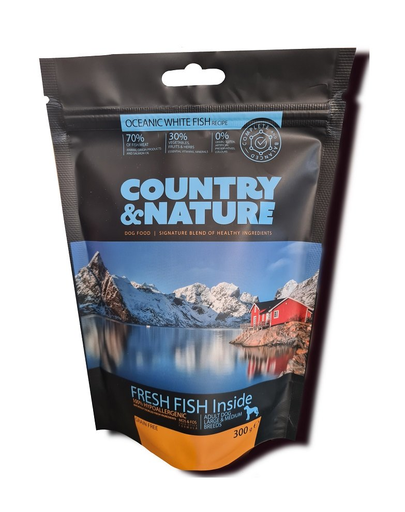 COUNTRY&NATURE Oceanic White Fish Recipe 300 g hrana uscata caini adulti talie medie/mare, cu peste