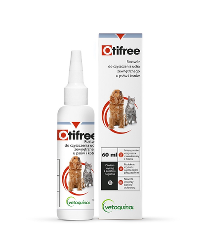 VETOQUINOL Otifree Preparat pentru curatarea canalului auditiv, caini si pisici 60 ml
