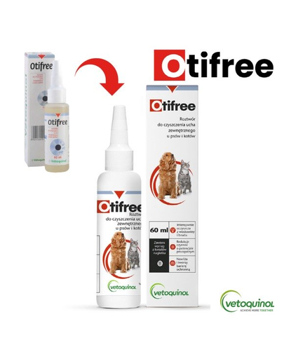 VETOQUINOL Otifree Preparat pentru curatarea canalului auditiv, caini si pisici 60 ml