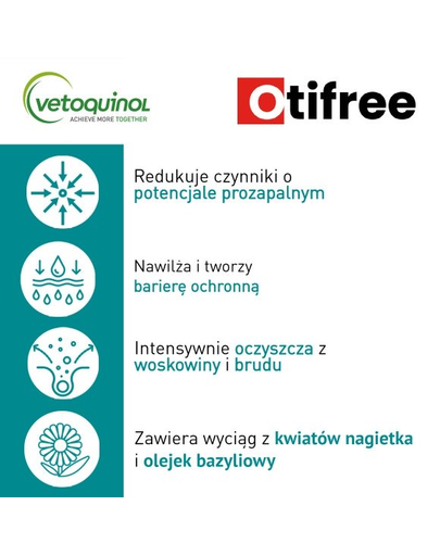 VETOQUINOL Otifree Preparat pentru curatarea canalului auditiv, caini si pisici 60 ml