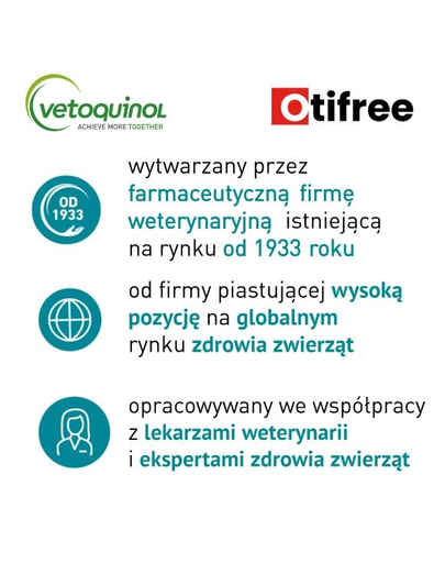 VETOQUINOL Otifree Preparat pentru curatarea canalului auditiv, caini si pisici 60 ml