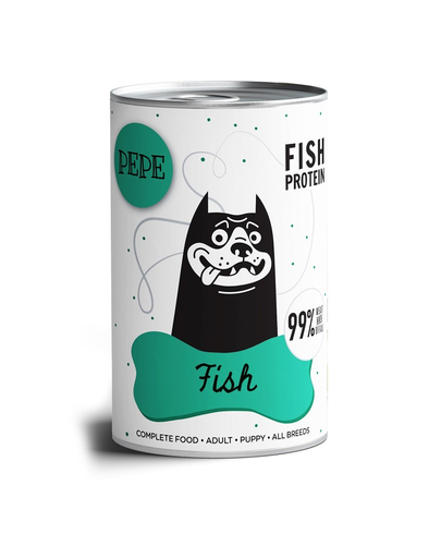 PAKA ZWIERZAKA PEPE Fish 99% conserva monoproteina caini 400 g cu peste