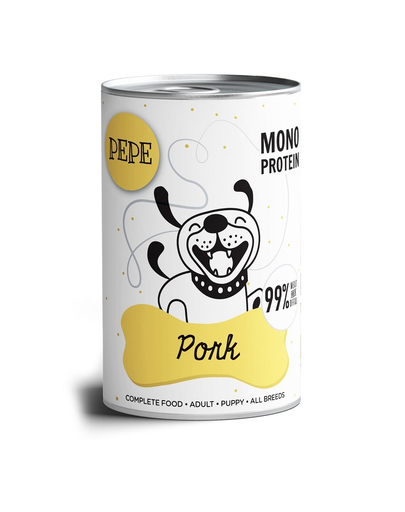 PAKA ZWIERZAKA PEPE Pork 99% (carne de porc) 400 g alimente monoproteice