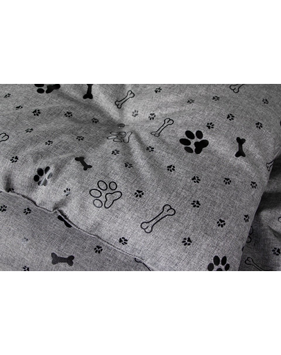 PET IDEA Pat perna pentru caini XL 100 x 80 cm gri cu imprimeu labute