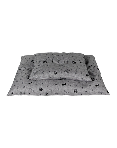 PET IDEA Pat perna pentru caini XL 100 x 80 cm gri cu imprimeu labute