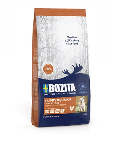 BOZITA Puppy & Junior Wheat Free Hrana uscata pentru catei si caini junior, cu pui 2 kg