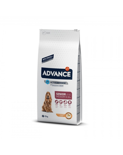 ADVANCE Medium Senior 12kg hrana uscata caini seniori talie medie