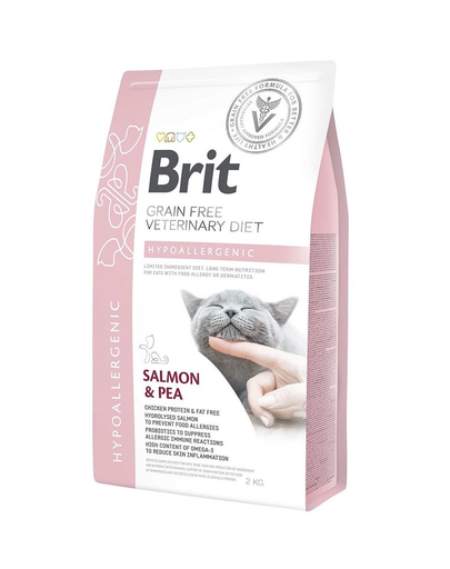 BRIT Veterinary Diets Cat Hypoallergenic Dieta veterinara pentru pisici cu alergii si probleme deramatologice2 kg