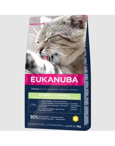EUKANUBA Adult Hairball Control 10 kg hrana uscata pisici adulte, eliminare ghemotoace blana