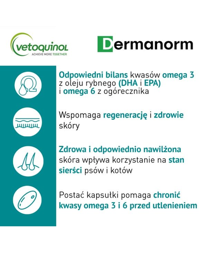 VETOQUINOL Dermanorm VTQ care Supliment alimentar pentru caini si pisici, impotriva caderii parului 90 tab.