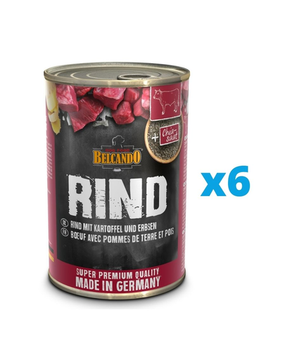 BELCANDO Super Premium hrana umeda pentru caini, vita cu cartofi si mazare 6x400 g