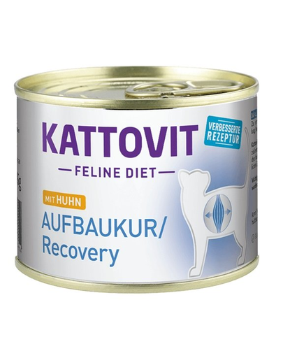 KATTOVIT Feline Diet Recovery Chicken hrana umeda dietetica pentru pisici in convalescenta, cu pui 185 g