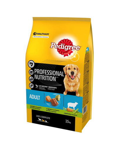 PEDIGREE Adult Professional Nutrition hrana uscata caini adulti talie mare, cu miel 15 kg