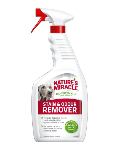 NATURE\'S MIRACLE Stain&Odour Remover Dog Spray indepartare pete si miros caine 709 ml