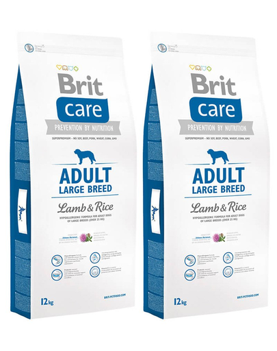 BRIT Care Adult Large Breed Lamb & Rice hrana uscata pentru caini adulti de talie mare, miel si orez 24 kg (2 x 12 kg)