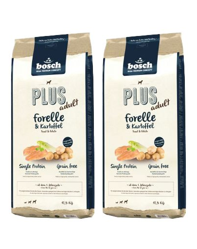 BOSCH Soft Hrana uscata cu pastrav & cartofi pentru cainii adulti 25 kg (2 x 12,5 kg)