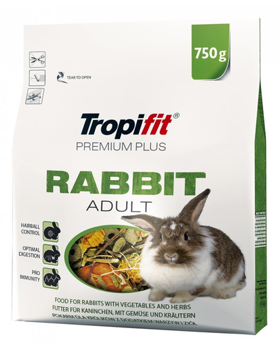TROPIFIT Premium Plus rabbit adult Hrana completa pentru iepuri adulti 750 g