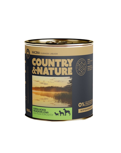 COUNTRY&NATURE Hrana umeda fara cereale pentru caini, rata, sfecla rosie ai mar 850 g