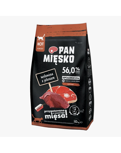 PAN MIĘSKO hrana pisici adulte M 10 kg, vita si caprioara