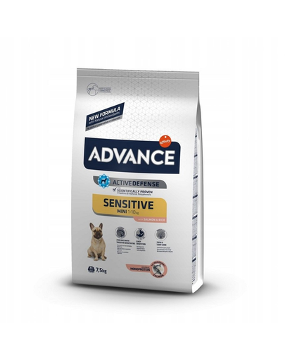 ADVANCE Mini Sensitive 7,5kg hrana uscata caini talie mica cu sensibilitati alimentare