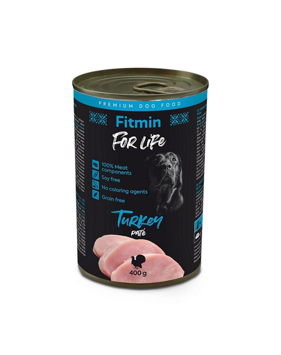 FITMIN For Life Dog pate hrana umeda pentru caini, din curcan 400 g