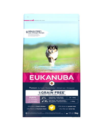 EUKANUBA Puppy Grain Free L 3 kg hrana fara cereale pentru catelusi de rase mari
