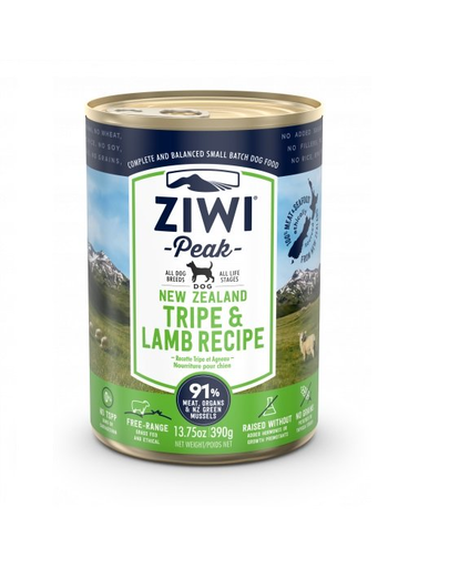 ZIWIPEAK Dog Tripe&Lamb Hrana umeda pentru caini, cu miel 390 g