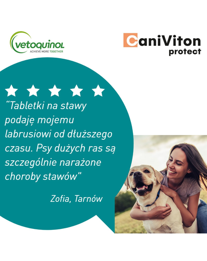VETOQUINOL Caniviton protect Supliment alimentar pentru caini de talie mare si uriasa, pentru articulatii 30 tab.