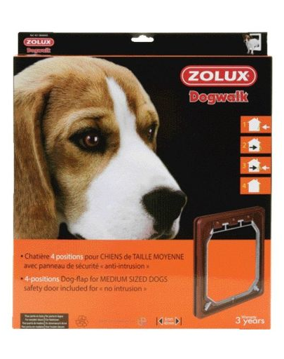 ZOLUX Usa animale companie cu 4 pozitii, pentru caini de talie medie, maro