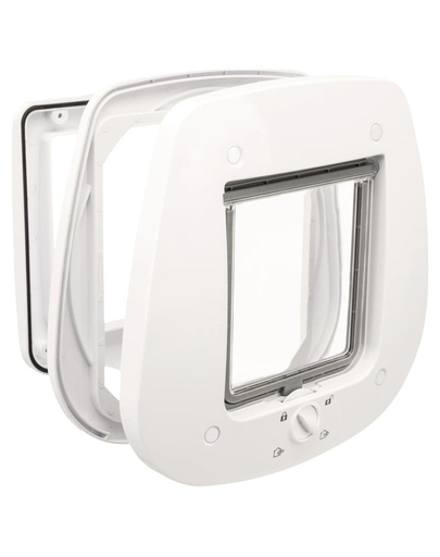 TRIXIE Usa pentru pisici 4-Way, pentru usi de sticla 27 × 26 cm, alb